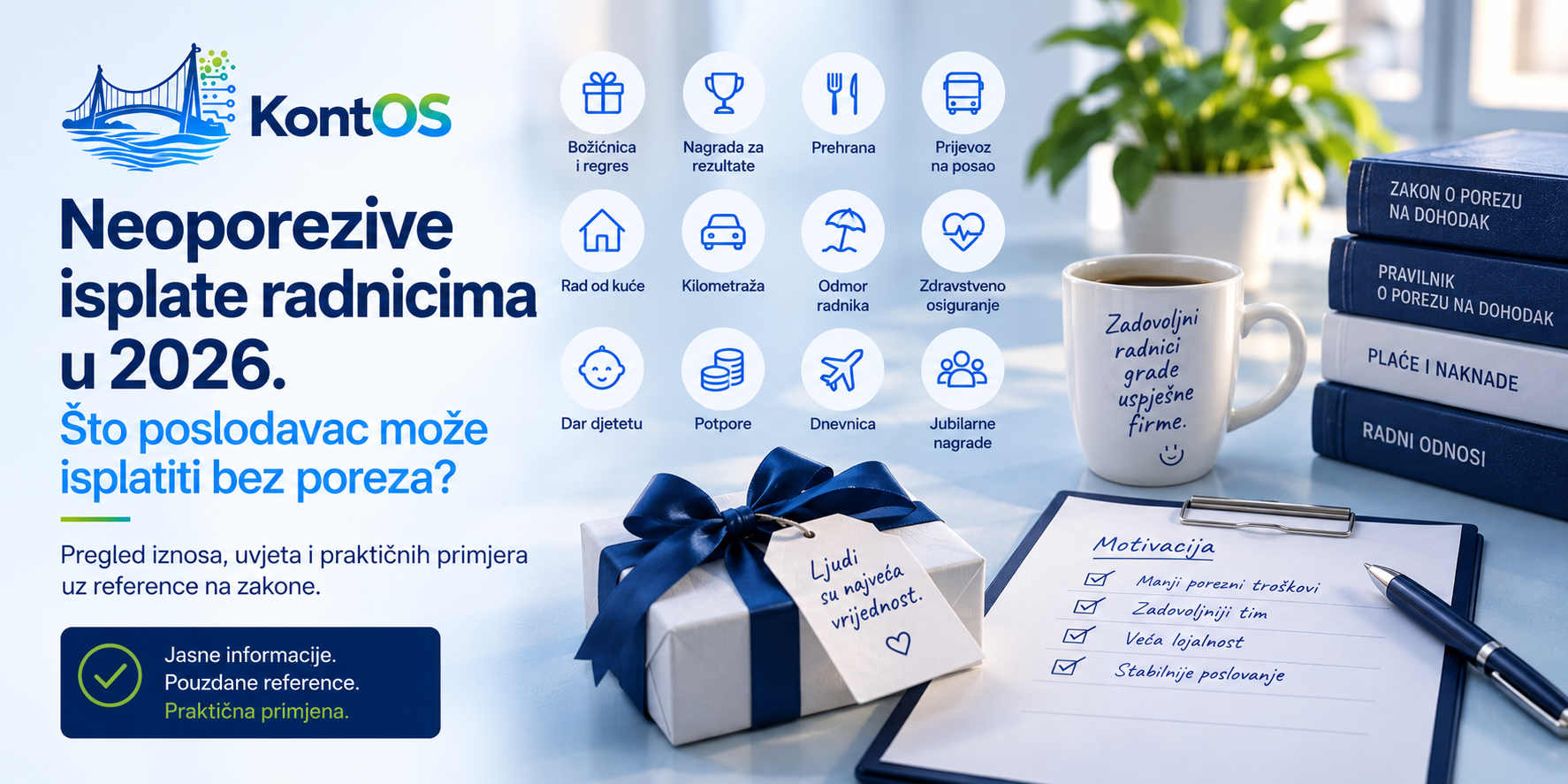 Pregled neoporezivih isplata radnicima u 2026. – božićnica, nagrada za rezultate, prehrana, prijevoz i druge pogodnosti